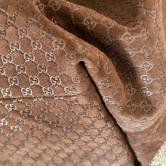 Gucci Giglio Large Dark Brown Suede Tote NYC 5th Ave Exclusive!!! - Picture 13 of 16